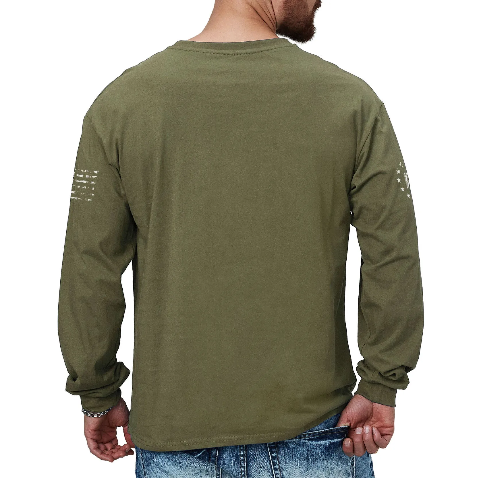 100% COTTON NATIVE AMERICAN GRAPHIC LONG SLEEVE T-SHIRT