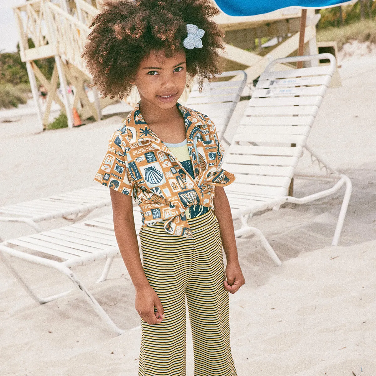 A-Pant in Bark Stripe by Misha & Puff