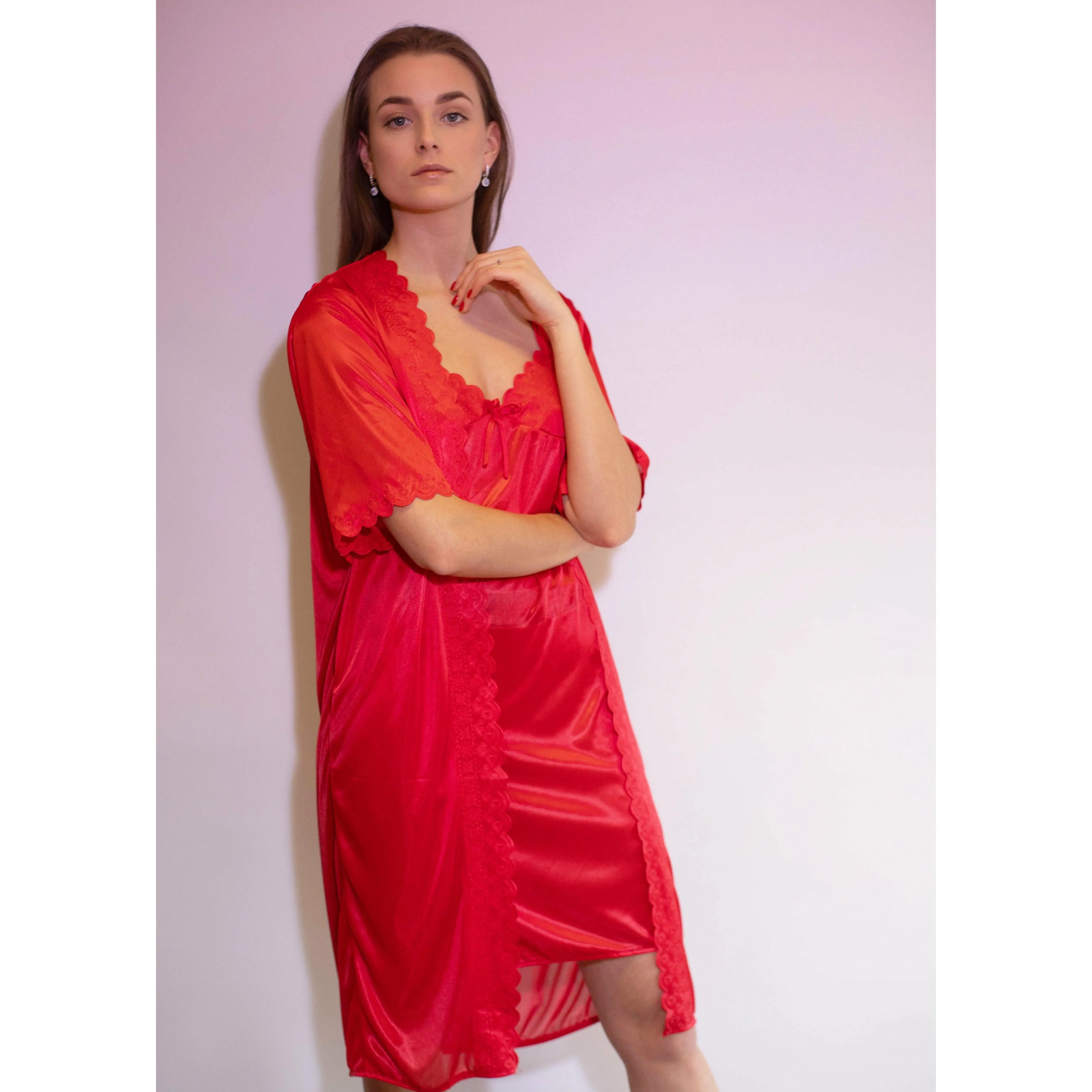 Blazing Silk Nightwear (Slip & Gown)