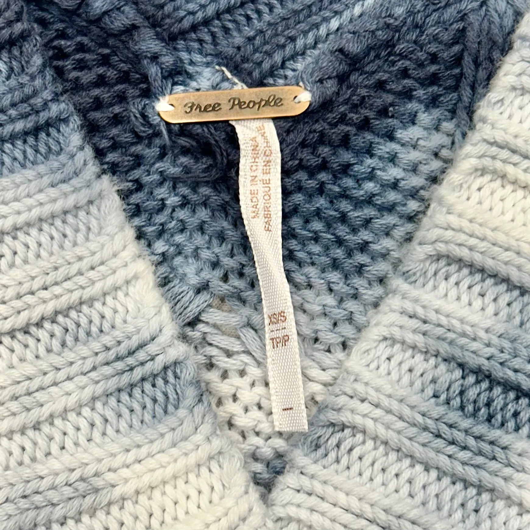 Blue & White Sweater By Free People, Size: Xs