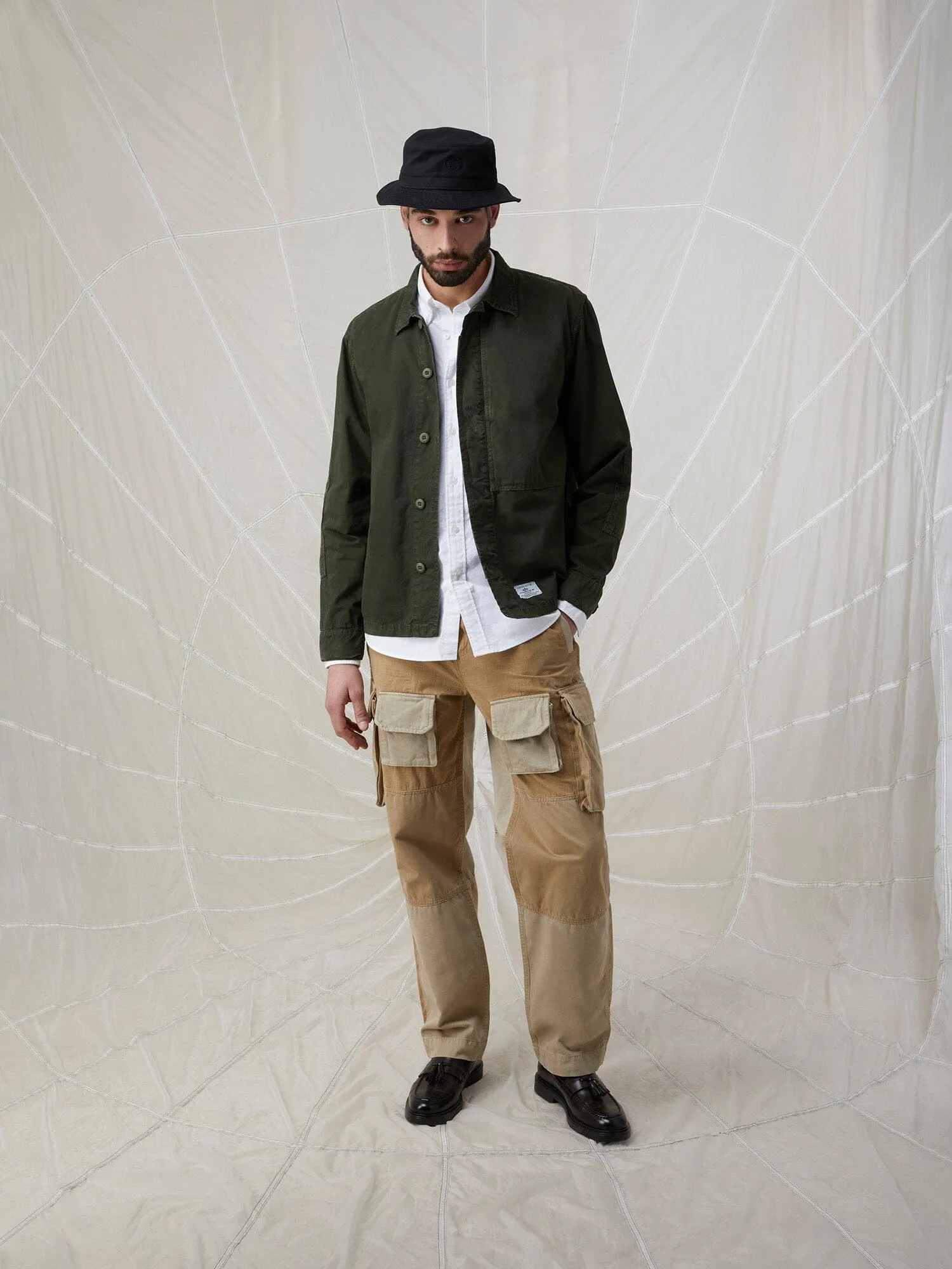CONTRAST SHIRT JACKET (OG-107 GREEN)