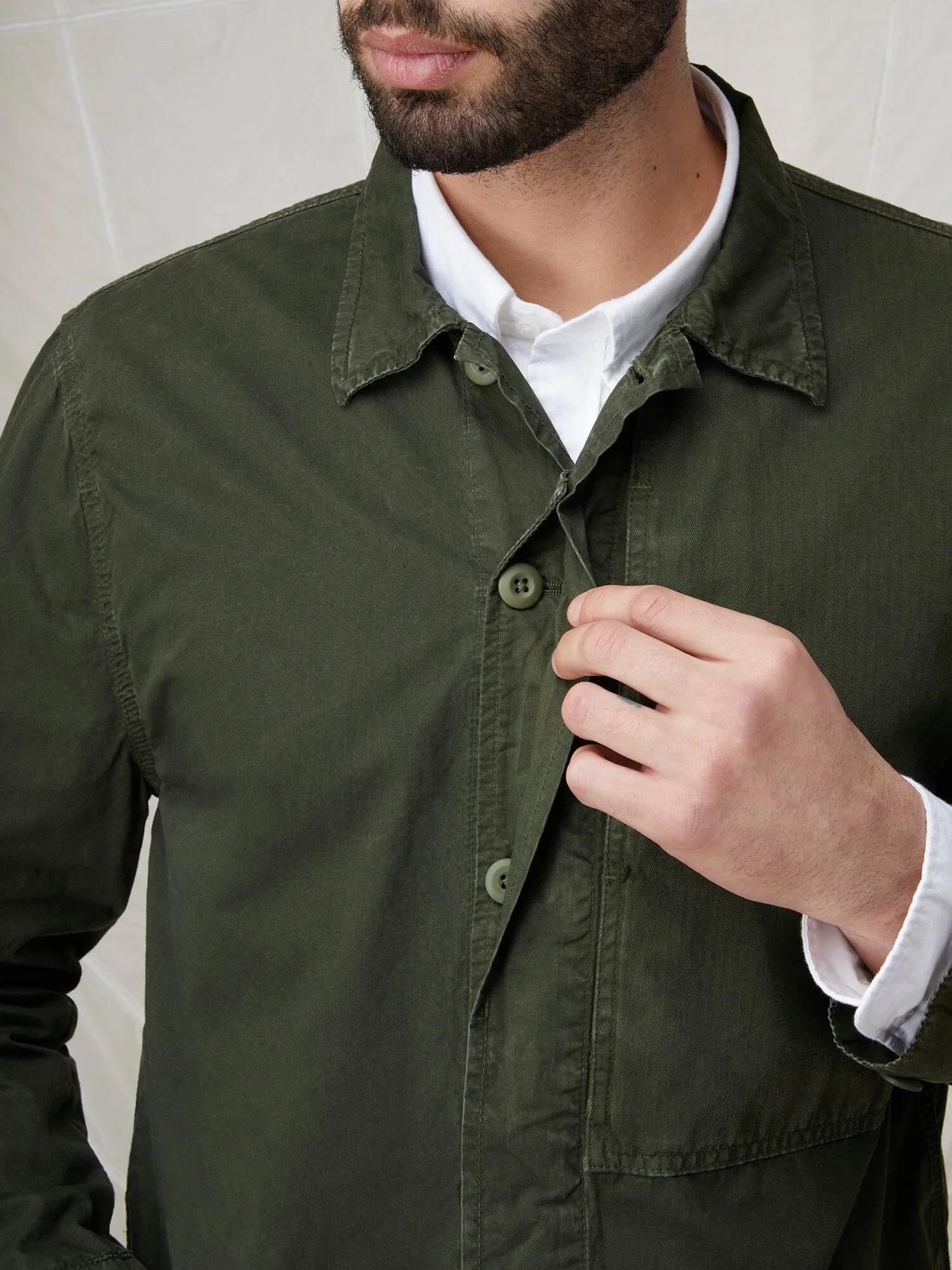 CONTRAST SHIRT JACKET (OG-107 GREEN)
