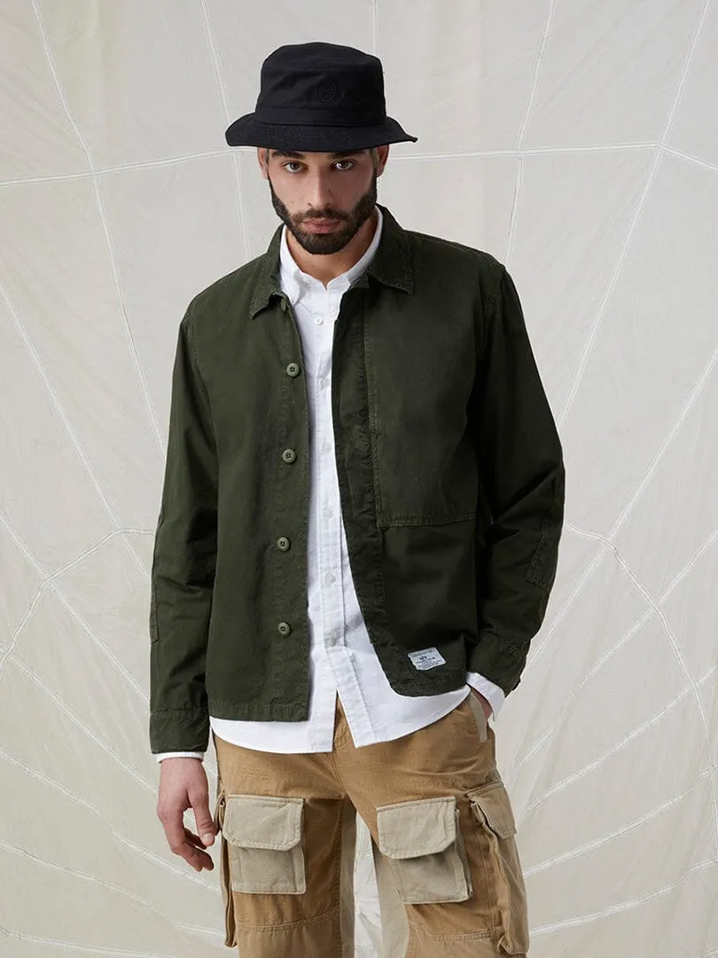 CONTRAST SHIRT JACKET (OG-107 GREEN)
