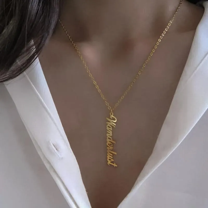 Customized Name Vertical Necklace