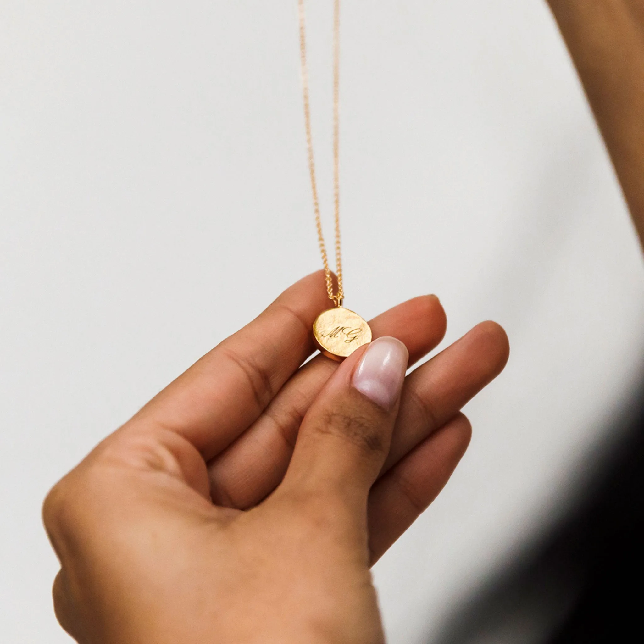 Engravable June Moonstone Mini Sundial Birthstone Necklace