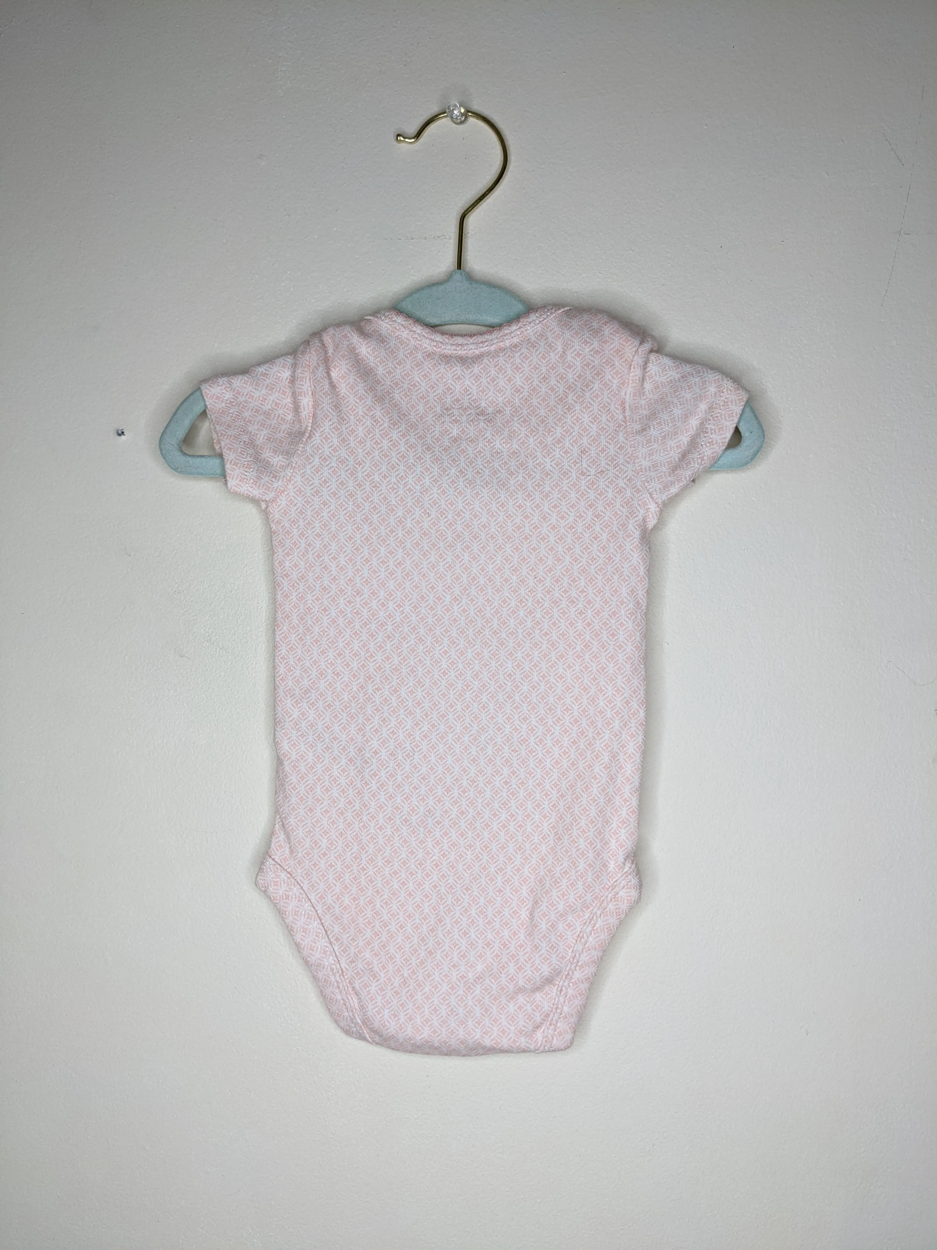Light Pink Upcycled Paris Garden Baby Bodysuit - 3 months