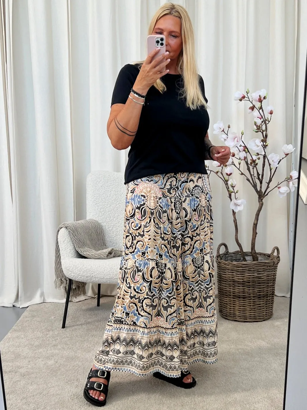 Marta du Chateau Princess skirt print nero 1259