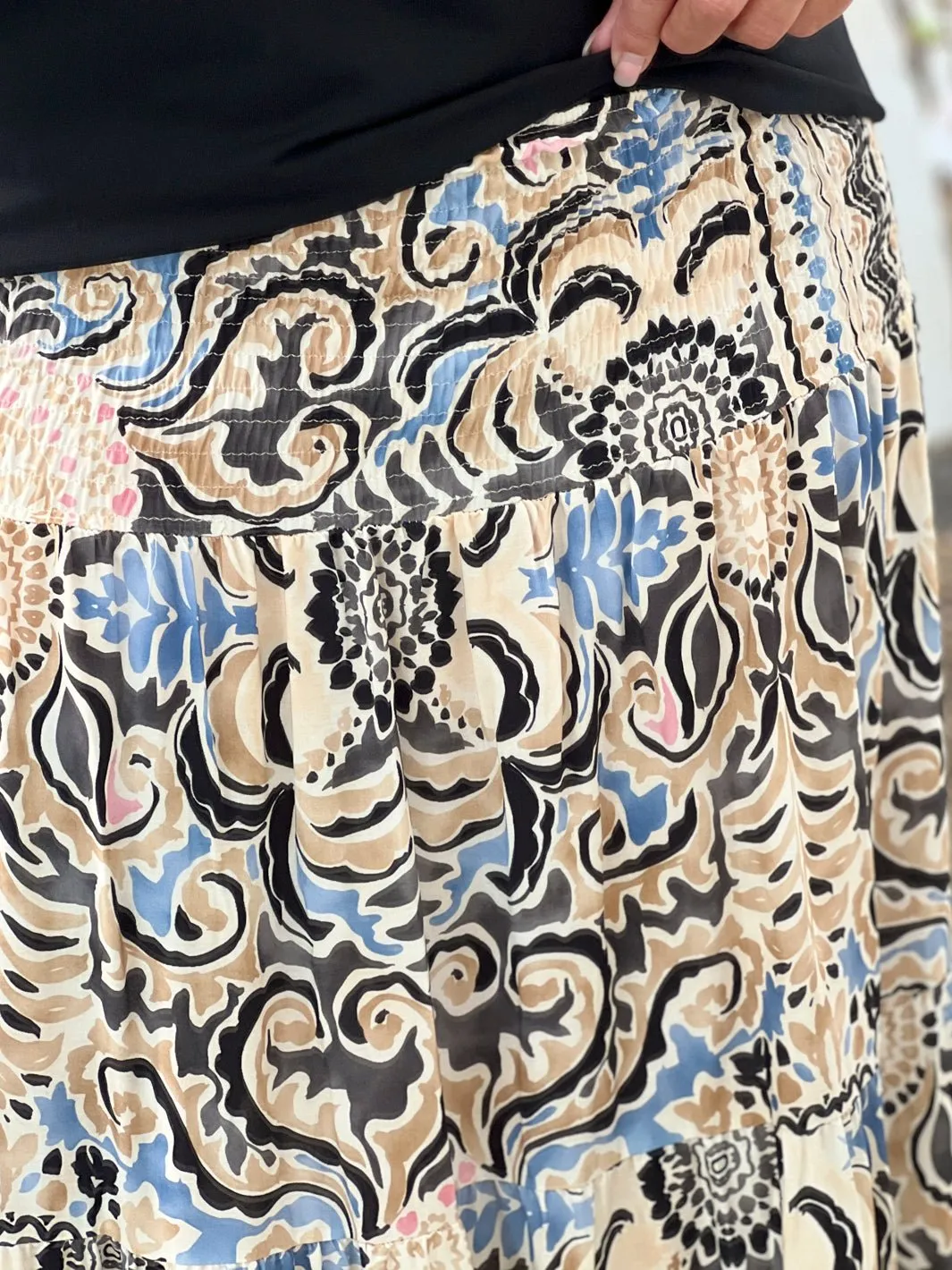 Marta du Chateau Princess skirt print nero 1259
