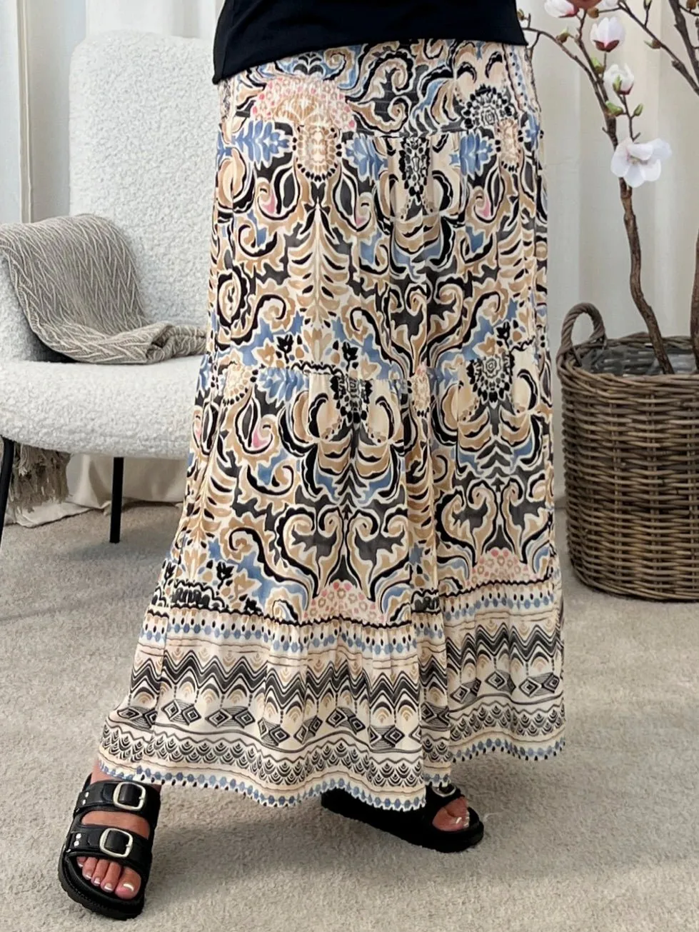 Marta du Chateau Princess skirt print nero 1259