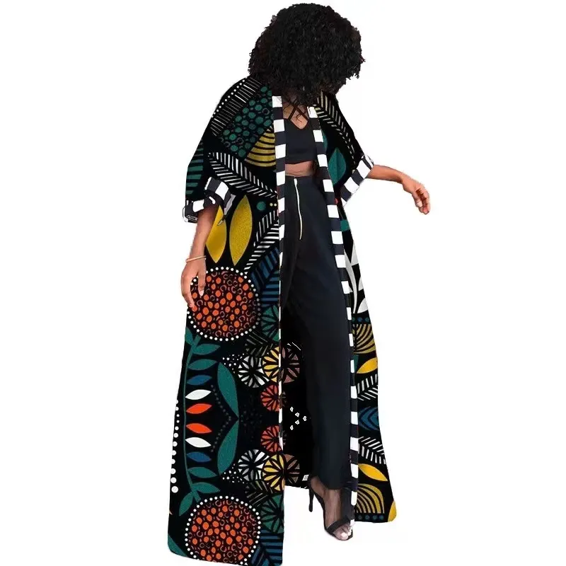 Wholesale new African national style women's coat Long printed windbreaker（CL9588）