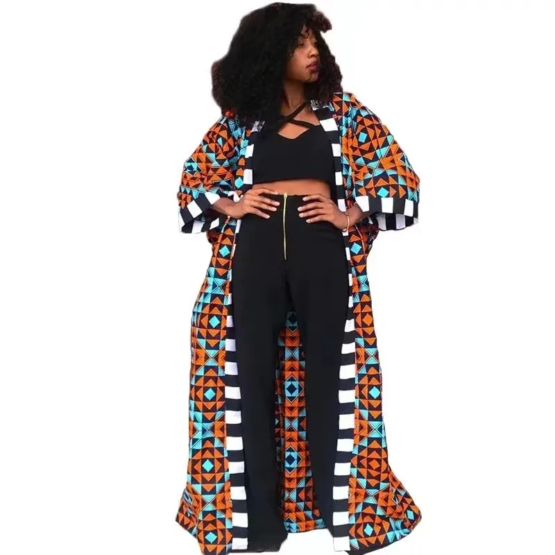 Wholesale new African national style women's coat Long printed windbreaker（CL9588）