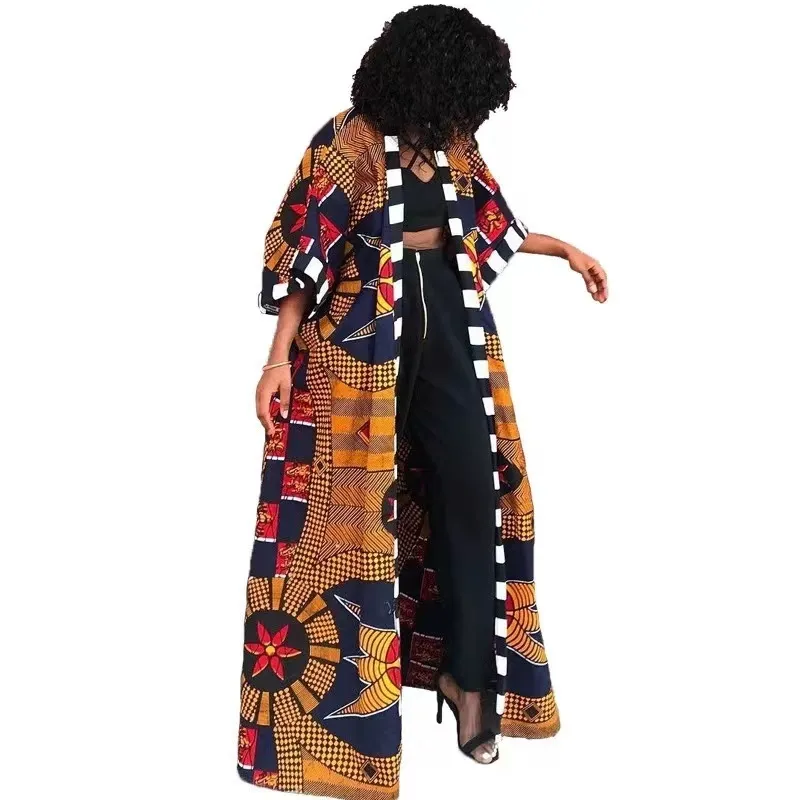 Wholesale new African national style women's coat Long printed windbreaker（CL9588）