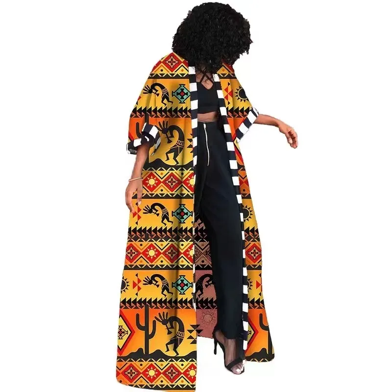 Wholesale new African national style women's coat Long printed windbreaker（CL9588）
