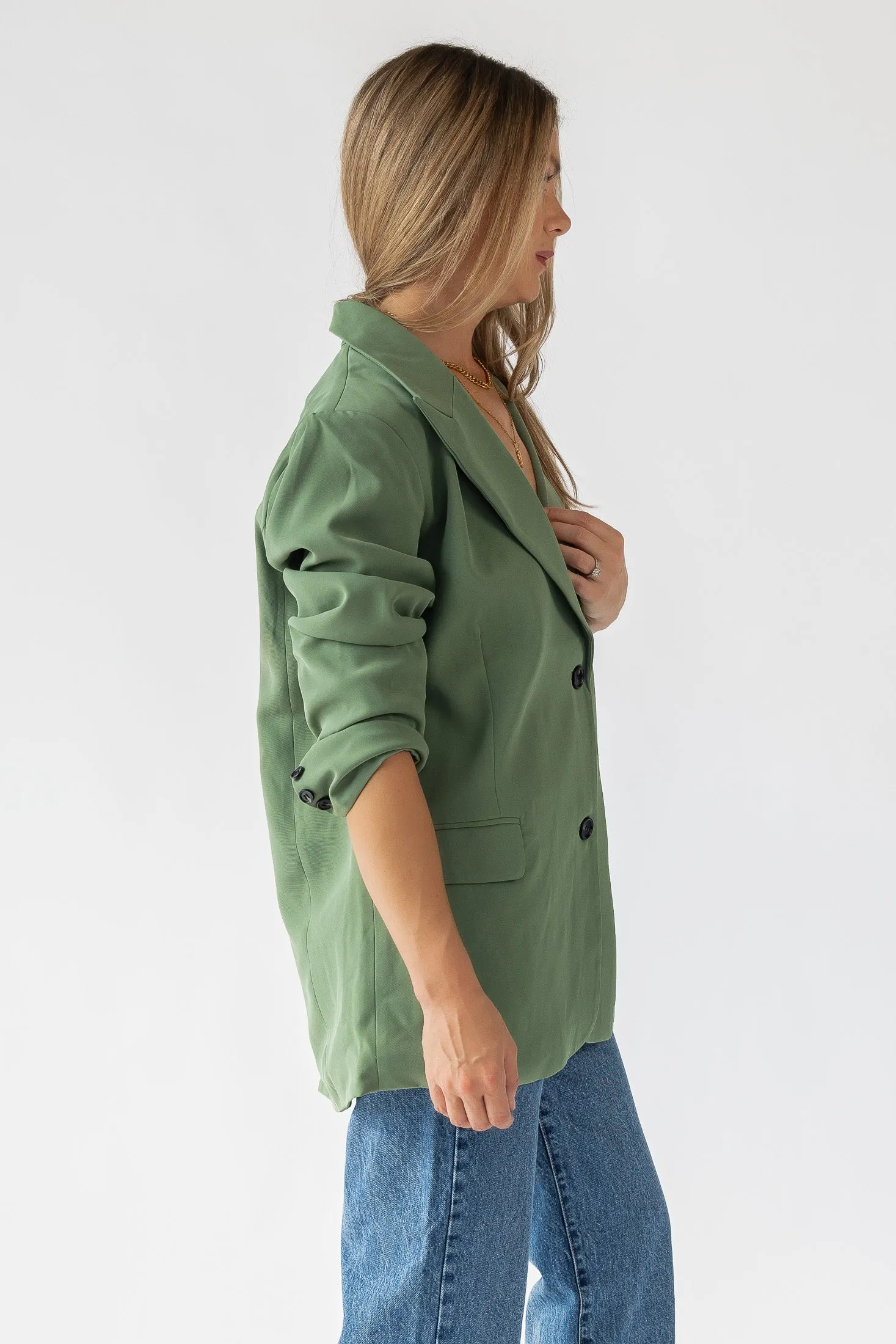 Yara Sage Oversized Blazer