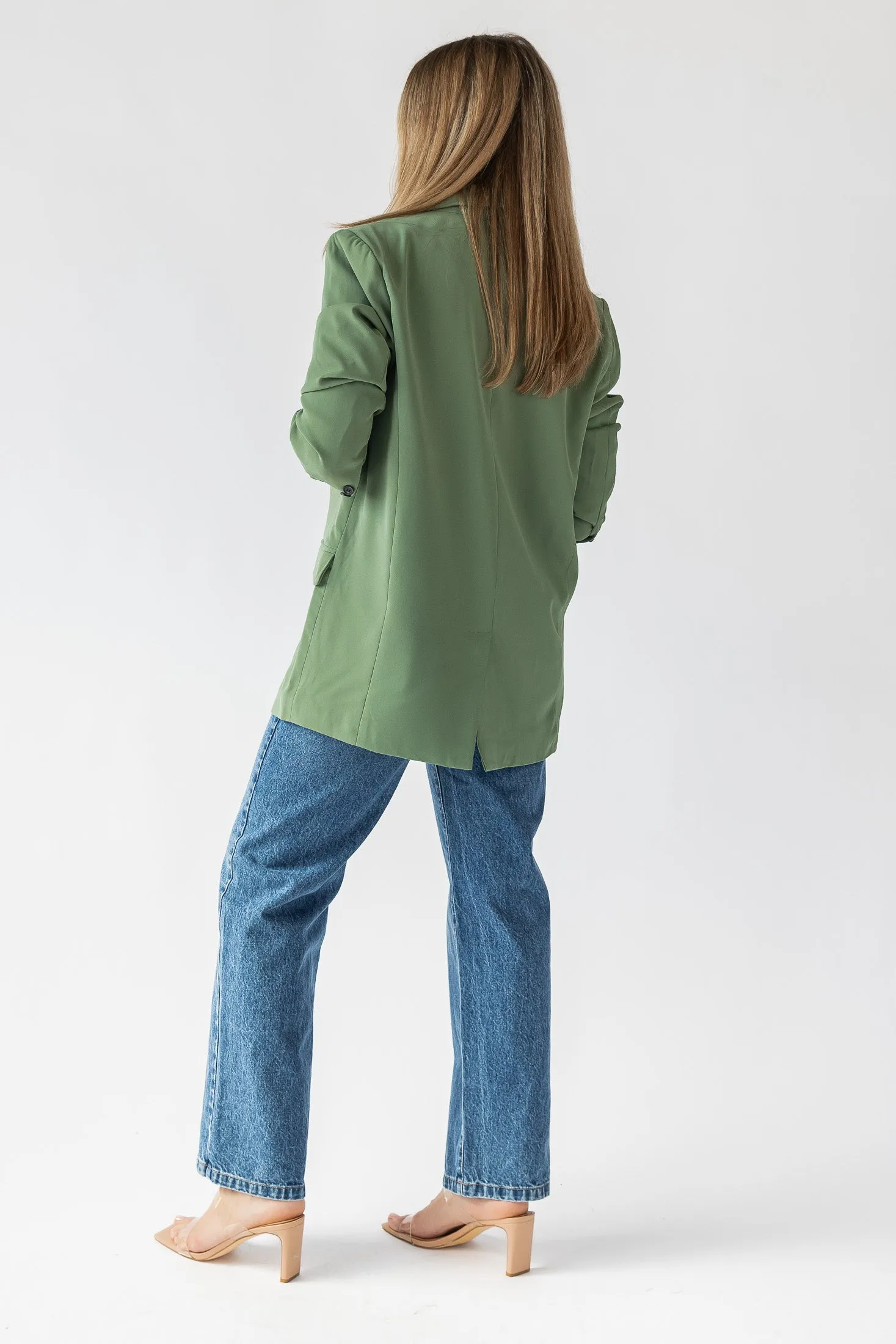 Yara Sage Oversized Blazer